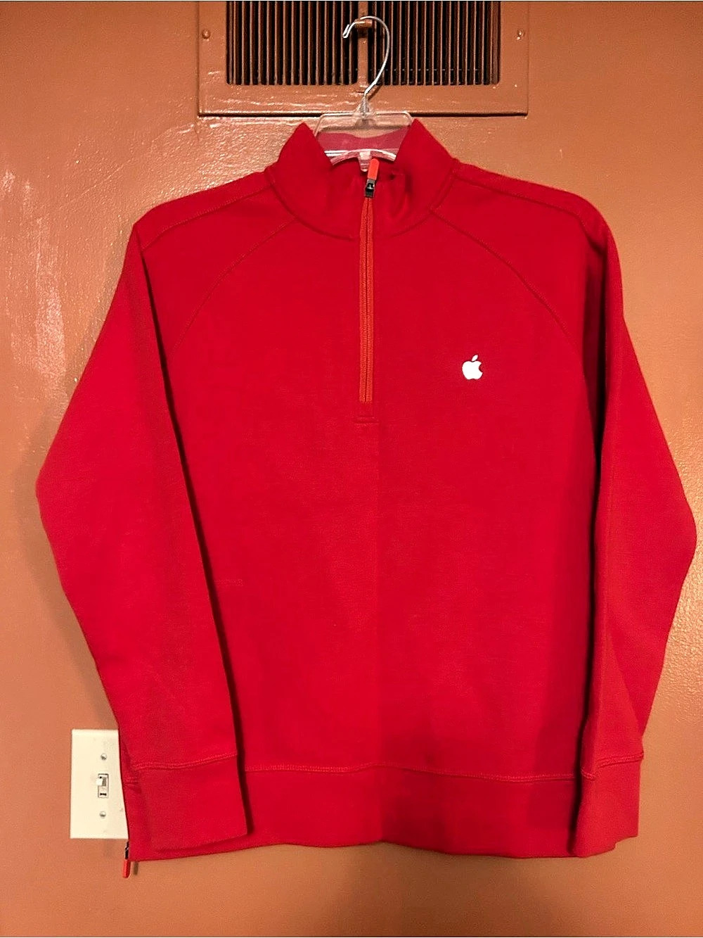 Apple Employee Quarter-Zip Pullover Red Small